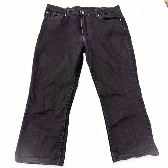 Levi's 511 Black Denim Jean Pants Straight Leg Cropped *Altered Size 38 x 24 - Picture 2 of 8